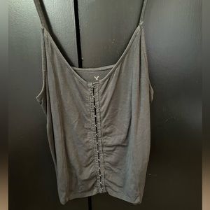 Charcoal Gray Clasp Crop Top